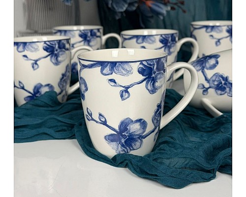 Набор из 6 кружек 350 мл Blue Flowers Lenardi