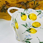 Овальное глубокое блюдо 38 см с ручками Лимоны Lenardi