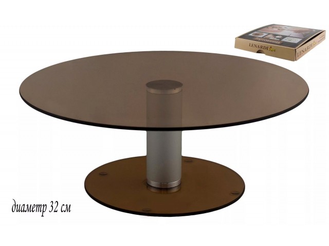 Тортовница вращающаяся Lenardi Капли черная 32 см