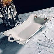 Прямоугольное блюдо 34 см Marzipan grey Lenardi с ручками