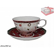 Чашка с блюдцем Новогодний Lenardi