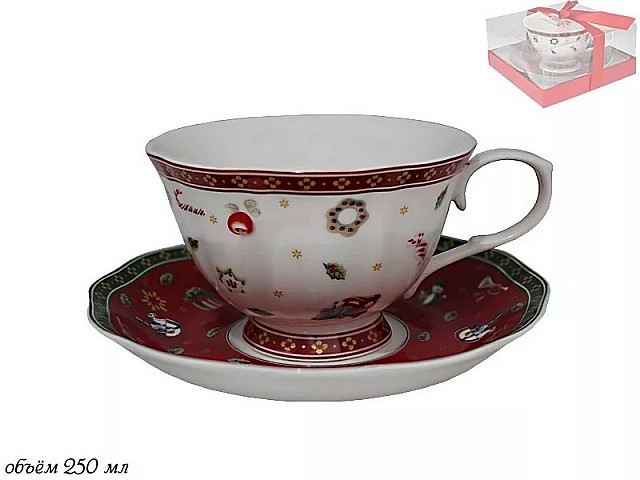 Чашка с блюдцем Новогодний Lenardi