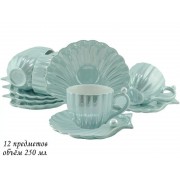 Чайный набор Lenardi Жемчужина голубой 12 предметов 250 мл