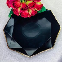 Набор 6 тарелок Lenardi Грани черный 25 см