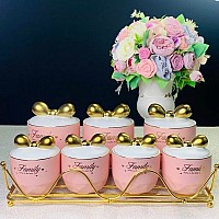 Набор 7 банок для сыпучих на подставке Family Lenardi розовый
