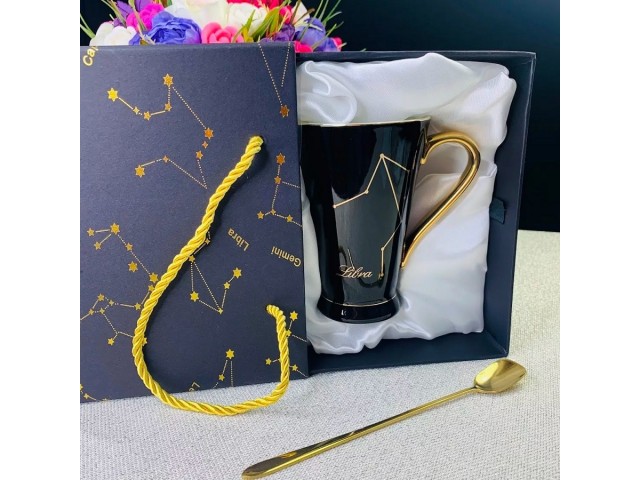 Кружка Зодиак Весы Lenardi 390 мл с ложкой