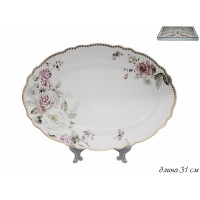 Овальное блюдо 31 см Пионы Lenardi