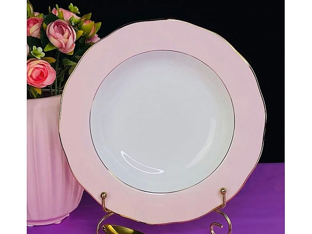 Набор 6 глубоких тарелок 23 см Pink Lenardi