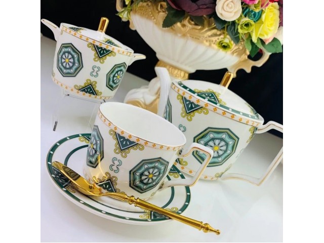 Чайный сервиз Lenardi Майолика синий 14 предметов