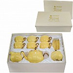 Чайный сервиз Медея Lenardi на 6 персон 15 предметов желтый