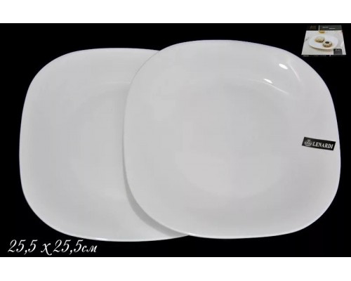 Набор 2 квадратные тарелки Lenardi White 26 см