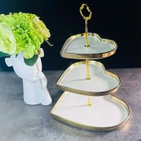 Этажерка 3 яруса в форме сердца Multicolor Lenardi белая