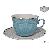 Чашка с блюдцем Lenardi Классика голубая 250 мл