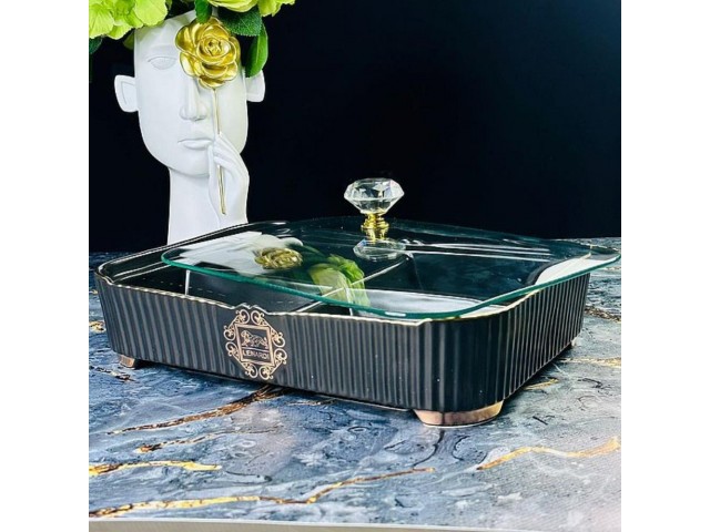 Менажница прямоугольная 30 см Эллада Lenardi с крышкой