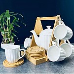 Чайный сервиз на 6 персон 14 предметов на подставке Bamboo Lenardi