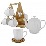 Чайный сервиз на 6 персон 14 предметов на подставке Bamboo Lenardi