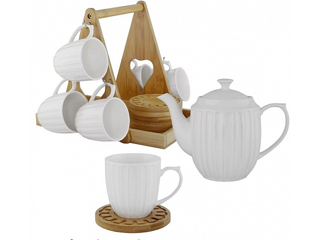 Чайный сервиз на 6 персон 14 предметов на подставке Bamboo Lenardi
