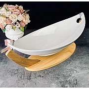 Овальное блюдо 42 см на подставке Bamboo Lenardi