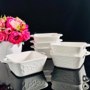 Набор из 6 квадратных салатников 14 см White Lenardi