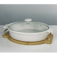 Овальное блюдо для запекания 37 см с крышкой на подставке Antik Lenardi