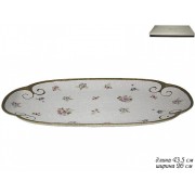 Блюдо прямоугольное Анемон мраморный Lenardi 41 см