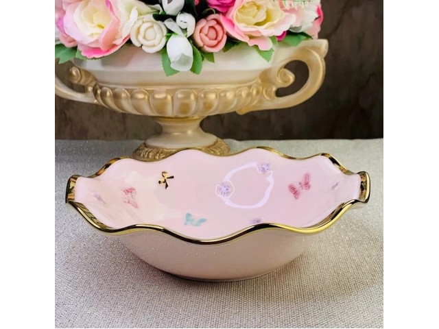 Салатник Lenardi Бабочки розовые 21,5 см