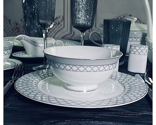 Набор 6 салатников 15 см Версаль серебро Lenardi