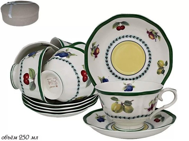 Чайный набор Lenardi Фрукты 12 предметов 250 мл