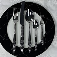 Набор столовых приборов Zeus Lenardi на 6 персон 30 предметов серебро Набор столовых приборов Zeus Lenardi на 6 персон 30 предметов серебро