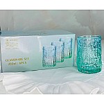 Набор из 6 стаканов 250 мл Glass Color Lenardi зеленый