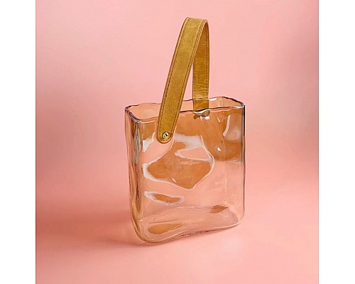 Декоративная ваза для цветов 19 см Fiore Lenardi янтарная