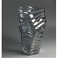 Декоративная ваза для цветов 33см Vase Lenardi серая