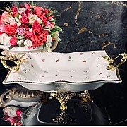 Блюдо квадратное 33 см Годжи Lenardi на ножках с ручками