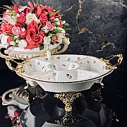 Менажница круглая 33 см Годжи Lenardi на ножках с ручками