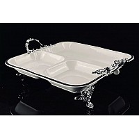 Менажница 33 см Atlantis Lenardi на ножках с ручками