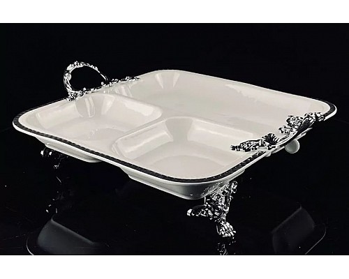 Менажница 33 см Atlantis Lenardi на ножках с ручками