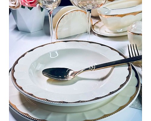 Набор из 6 глубоких тарелок 23 см Империал золото Lenardi