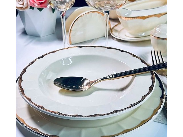 Набор из 6 глубоких тарелок 23 см Империал золото Lenardi