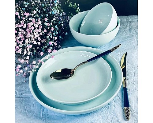 Обеденный сервиз на 6 персон 24 предмета Lesto Lenardi голубой Обеденный сервиз на 6 персон 24 предмета Lesto Lenardi голубой