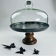 Тортовница 28 см на ножке с крышкой Blackwood Lenardi