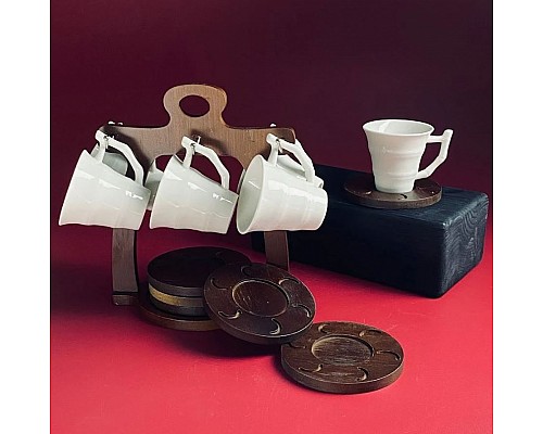 Чайный набор на 6 персон 12 предметов 180 мл на подставке Tropical Lenardi