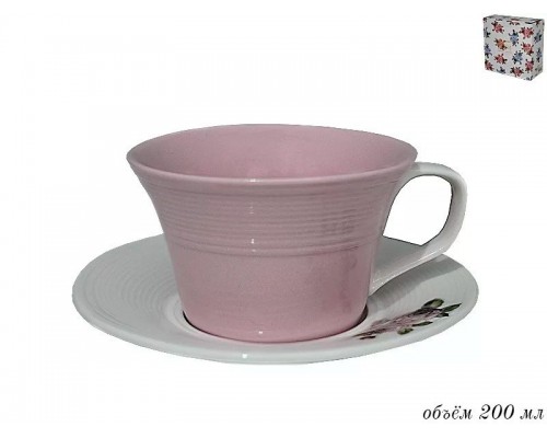 Чайная пара Lenardi Акварель розовая 200 мл