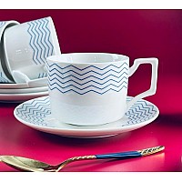 Чайный набор на 6 персон 12 предметов 250 мл Wave Lenardi синий