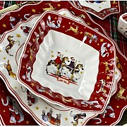 Квадратный салатник 18 см Новогодний Lenardi