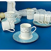 Кофейный набор на 6 персон 12 предметов 130 мл Blu Turkese Lenardi