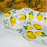Прямоугольное глубокое блюдо 34 см Лимоны Lenardi