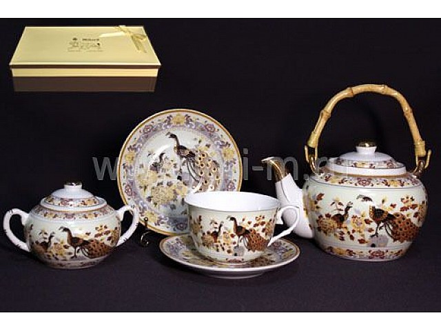 Чайный сервиз Золотой павлин Lenardi на 6 персон