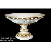 Фруктовница на ножке 30 см Lenardi Жемчуг в стразах