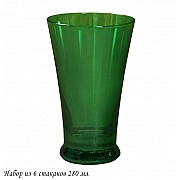 Набор из 6 стаканов 280 мл Rainbow green Lenardi