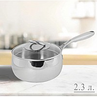 Ковш 2,3 л со стеклянной крышкой 18 см Mirrow Lenardi Ковш 2,3 л со стеклянной крышкой 18 см Mirrow Lenardi